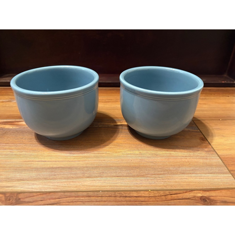 Fiesta Homer Laughlin Periwinkle Blue soup, chili, Ramekins Set of 2 USA Ceramic